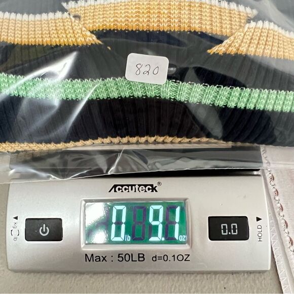 THML Womens Rib Knit Short Sleeve Sweater Size M Yellow and Blue Relaxed Fit - Picture 10 of 10